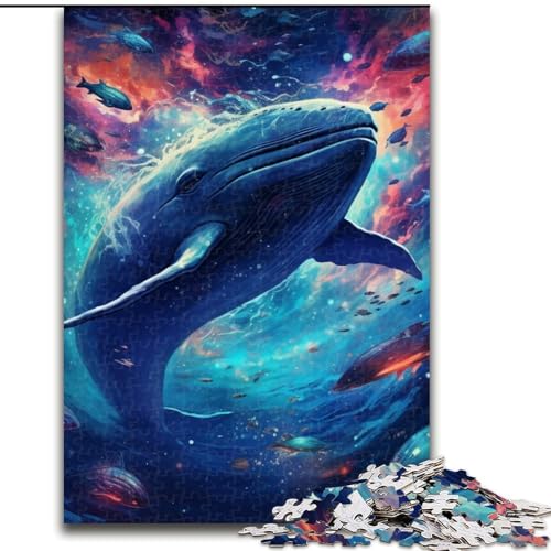 Puzzle 1000 Teile für Erwachsene, Galaxie-Delfine, Puzzle für Teenager und Familien, perfekte DIY-Dekoration und knifflige Herausforderung (Größe: 26x38cm) von LGSHENG
