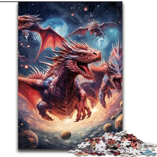 Puzzle 1000 Teile für Erwachsene, Galaxie-Drache, Puzzle für Jugendliche, Familien-Lernspiele, Heimdekoration, Geschenk (Größe: 50x75cm) von LGSHENG