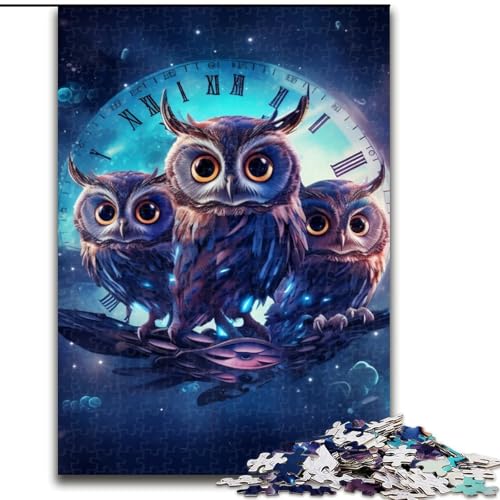 Puzzle 1000 Teile für Erwachsene, Galaxy Owl Jigsaw, Familienspaß-Aktivität, Gehirn-Herausforderung, Teenager (Größe: 50x75cm) von LGSHENG