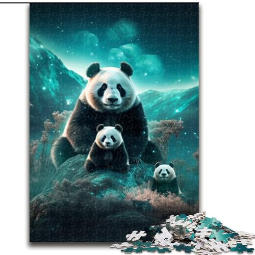 Puzzle 1000 Teile für Erwachsene, Galaxy Panda Puzzle, pädagogisches Denkspiel, künstlerische Heim- und Bürodekoration, ab 14 Jahren (Größe: 26x38cm) von LGSHENG