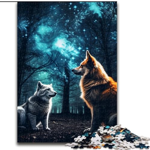 Puzzle 1000 Teile für Erwachsene, Galaxy Wolf Puzzle, pädagogisches Denkspiel, künstlerische Heim- und Bürodekoration, ab 14 Jahren (Größe: 26x38cm) von LGSHENG