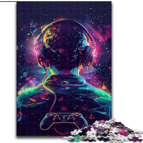 Puzzle 1000 Teile für Erwachsene, Gamer mit Gamepad, Puzzle für Teenager, Familien-Lernspiele, Heimdekoration, Geschenk (Größe: 26x38cm) von LGSHENG
