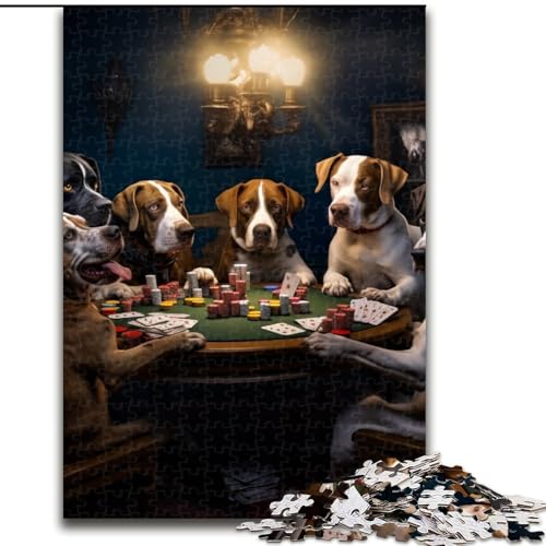 Puzzle 1000 Teile für Erwachsene, Hunde Spielen Poker, Familie und Freunde, geeignet für Kinder ab 14 Jahren (Größe: 50x75cm) von LGSHENG