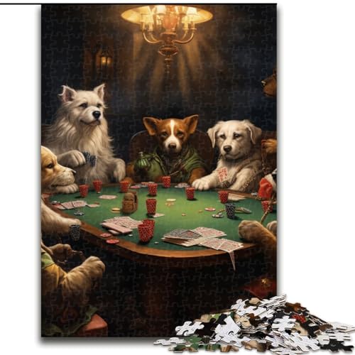 Puzzle 1000 Teile für Erwachsene, Hunde Spielen Poker, Puzzle, Heimaktivität für Feiertage, Geburtstage und Familienspieleabende (Größe: 50x75cm) von LGSHENG