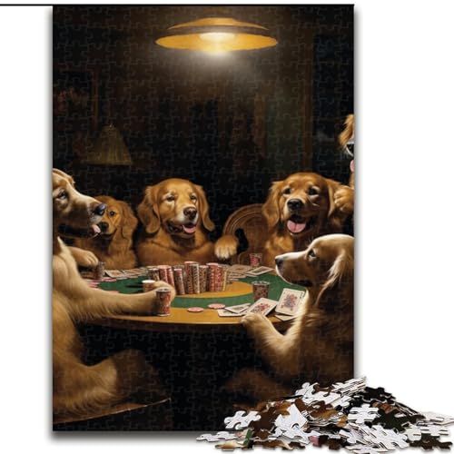 Puzzle 1000 Teile für Erwachsene, Hunde Spielen Poker, pädagogisches Denkspiel, künstlerische Heim- und Bürodekoration, ab 14 Jahren (Größe: 50x75cm) von LGSHENG