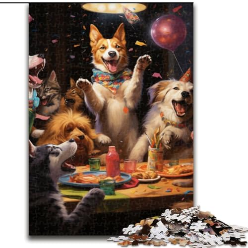 Puzzle 1000 Teile für Erwachsene, Hundeparty-Puzzle, Familienspaß-Aktivität, Gehirn-Herausforderung, Teenager (Größe: 50x75cm) von LGSHENG