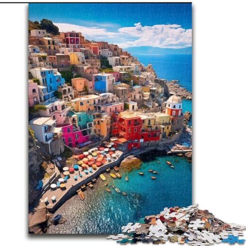 Puzzle 1000 Teile für Erwachsene, Italienische Küstenlandschaft, pädagogisches Denkspiel, künstlerische Heim- und Bürodekoration, ab 14 Jahren (Größe: 50x75cm) von LGSHENG