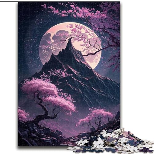Puzzle 1000 Teile für Erwachsene, Japanische Landschaft, Neon-Puzzle, Familienaktivitätsspiel für Teenager, anspruchsvolles Denkspiel (Größe: 26x38cm) von LGSHENG
