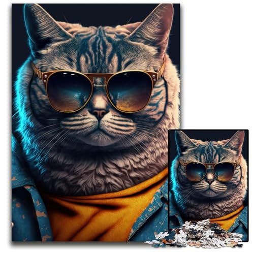 Puzzle 1000 Teile für Erwachsene, Katze, Neon, Holzpuzzle, Denkspiel, interaktives Familienspiel, geeignet für Kinder ab 14 Jahren, 26x38cm Puzzle 1000 Teile für Erwachsene, Katze, Neon, Holzpuzzle, Denkspiel, interaktives Familienspiel, geeignet für Kinder ab 14 Jahren, 26x38cm von LGSHENG