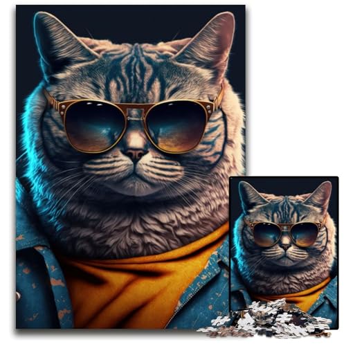 Puzzle 1000 Teile für Erwachsene, Katze, Neon, Holzpuzzle, ideales DIY-Dekor und Denksportgeschenk, 50x75cm Puzzle 1000 Teile für Erwachsene, Katze, Neon, Holzpuzzle, ideales DIY-Dekor und Denksportgeschenk, 50x75cm von LGSHENG