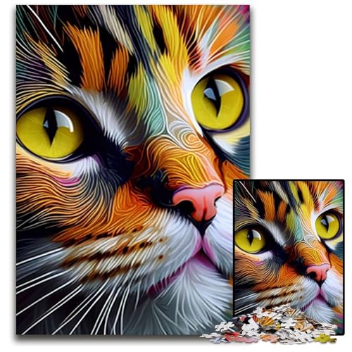 Puzzle 1000 Teile für Erwachsene, Katzen-Pop-Art-Tiergesichtspuzzle für Erwachsene, Spaß bei Heimaktivitäten, Geburtstagsgeschenk, Reisegeschenke, 50x75cm Puzzle 1000 Teile für Erwachsene, Katzen-Pop-Art-Tiergesichtspuzzle für Erwachsene, Spaß bei Heimaktivitäten, Geburtstagsgeschenk, Reisegeschenke, 50x75cm von LGSHENG