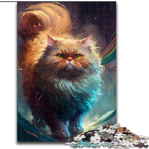 Puzzle 1000 Teile für Erwachsene, Katzenmalerei, Puzzle, Spiel für Erwachsene, Geschenk, Familien-Interaktives Spiel, Gehirn-Herausforderung, Geschenk (Größe: 50x75cm) von LGSHENG