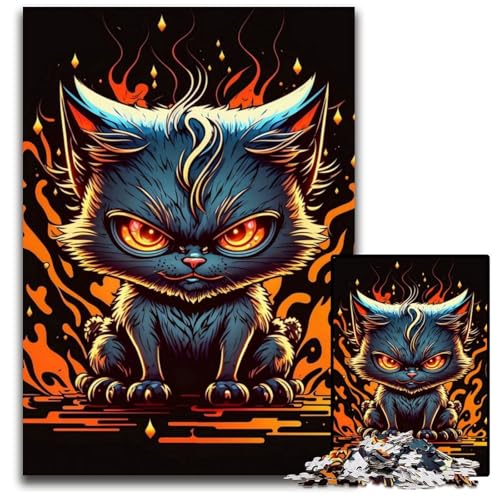 Puzzle 1000 Teile für Erwachsene, Kleine böse Katze, Holzpuzzle, ideal für Verliebte, perfektes Weihnachts-, Neujahrs- oder Valentinstagsgeschenk, 50x75cm Puzzle 1000 Teile für Erwachsene, Kleine böse Katze, Holzpuzzle, ideal für Verliebte, perfektes Weihnachts-, Neujahrs- oder Valentinstagsgeschenk, 50x75cm von LGSHENG