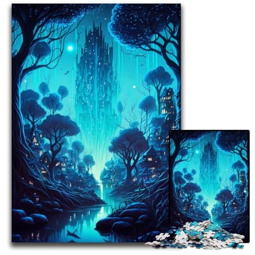 Puzzle 1000 Teile für Erwachsene, Kleines Dorf im Dschungel, Holzpuzzle, ideales DIY-Dekor und Denksportgeschenk, 26x38cm Puzzle 1000 Teile für Erwachsene, Kleines Dorf im Dschungel, Holzpuzzle, ideales DIY-Dekor und Denksportgeschenk, 26x38cm von LGSHENG