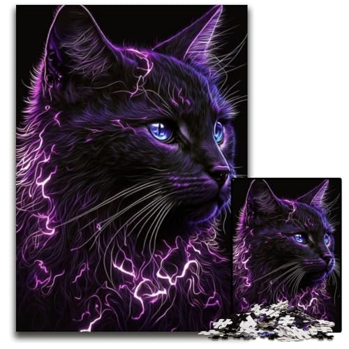 Puzzle 1000 Teile für Erwachsene, Künstlerisches Feline Funk-Holzpuzzle, interaktives Familienspiel, Bastelgeschenk mit farbenfrohen Kunstwerken, 26x38cm Puzzle 1000 Teile für Erwachsene, Künstlerisches Feline Funk-Holzpuzzle, interaktives Familienspiel, Bastelgeschenk mit farbenfrohen Kunstwerken, 26x38cm von LGSHENG