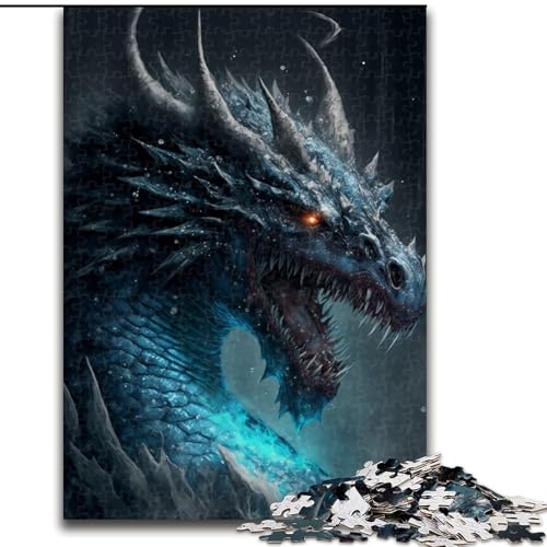 Puzzle 1000 Teile für Erwachsene, Kunst, Eisdrache, pädagogisches Denkspiel, künstlerische Heim- und Bürodekoration, ab 14 Jahren (Größe: 50x75cm) von LGSHENG