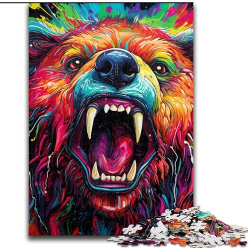 Puzzle 1000 Teile für Erwachsene, Kunst, Tier, Bär, Puzzle, anspruchsvolle DIY-Kunst für Enthusiasten, Entspannung (Größe: 26x38cm) von LGSHENG