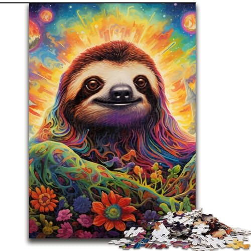 Puzzle 1000 Teile für Erwachsene, Kunst, Tier-Faultier, Puzzle für Jugendliche, Familien-Lernspiele, Heimdekoration, Geschenk (Größe: 50x75cm) von LGSHENG