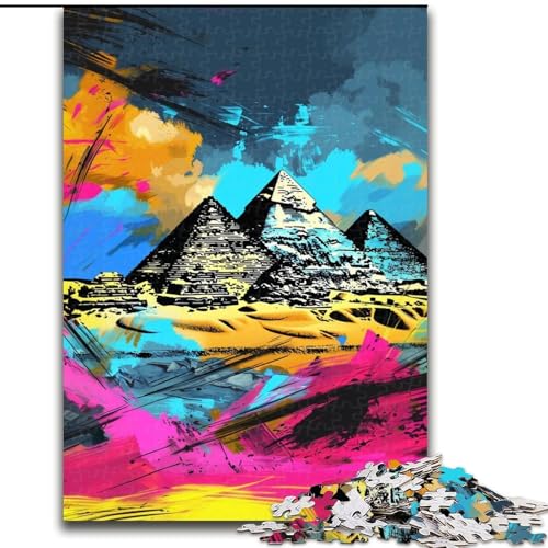 Puzzle 1000 Teile für Erwachsene, Kunst, antike ägyptische Pyramiden, Denksportspiel für Teenager, Familienspieleabend (Größe: 26x38cm) von LGSHENG