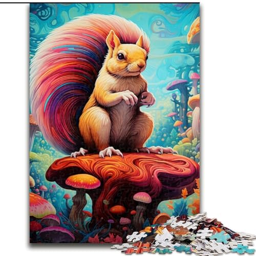 Puzzle 1000 Teile für Erwachsene, Kunst, süßes Eichhörnchen-Puzzle, pädagogisches Denkspiel, künstlerische Heim- und Bürodekoration, ab 14 Jahren (Größe: 50x75cm) von LGSHENG