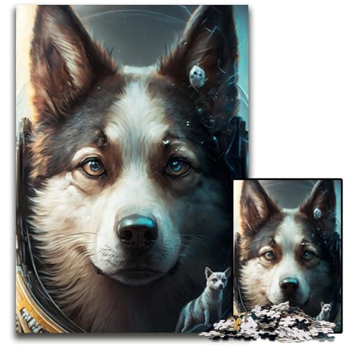 Puzzle 1000 Teile für Erwachsene, Kunst-Hund, Holzpuzzle, Denkspiel für Teenager und Familieninteraktion, 26x38cm Puzzle 1000 Teile für Erwachsene, Kunst-Hund, Holzpuzzle, Denkspiel für Teenager und Familieninteraktion, 26x38cm von LGSHENG