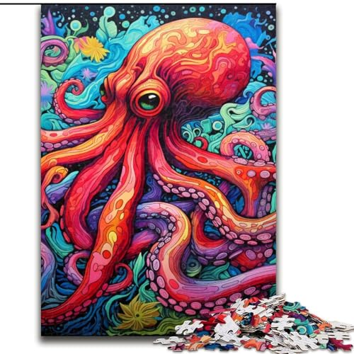 Puzzle 1000 Teile für Erwachsene, Kunst-Oktopus-Puzzle für Jugendliche, Familien-Lernspiele, Heimdekoration, Geschenk (Größe: 50x75cm) von LGSHENG