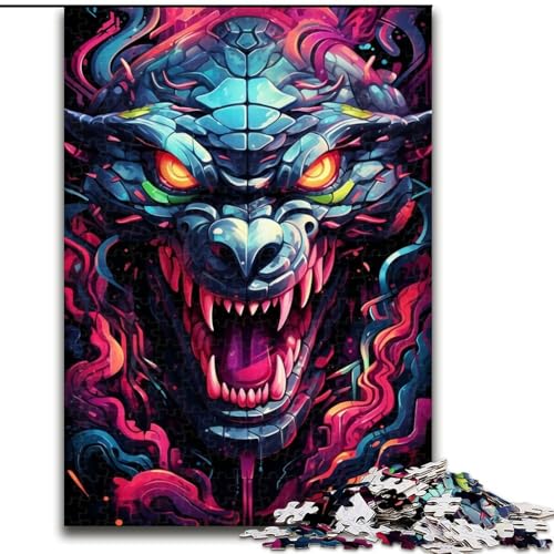 Puzzle 1000 Teile für Erwachsene, Kunst-Schlangen-Puzzle für Jugendliche, Familien-Lernspiele, Heimdekoration, Geschenk (Größe: 26x38cm) von LGSHENG