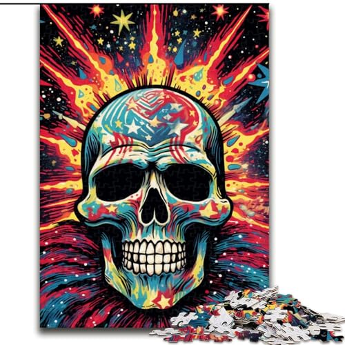 Puzzle 1000 Teile für Erwachsene, Kunst-Totenkopf-Puzzle, pädagogisches Denkspiel, künstlerische Heim- und Bürodekoration, ab 14 Jahren (Größe: 26x38cm) von LGSHENG