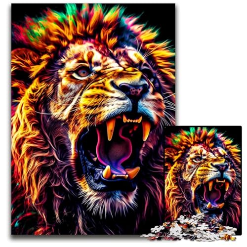 Puzzle 1000 Teile für Erwachsene, Löwe, Holzpuzzle, Denkspiel, interaktives Familienspiel, geeignet für Kinder ab 14 Jahren, 26x38cm Puzzle 1000 Teile für Erwachsene, Löwe, Holzpuzzle, Denkspiel, interaktives Familienspiel, geeignet für Kinder ab 14 Jahren, 26x38cm von LGSHENG