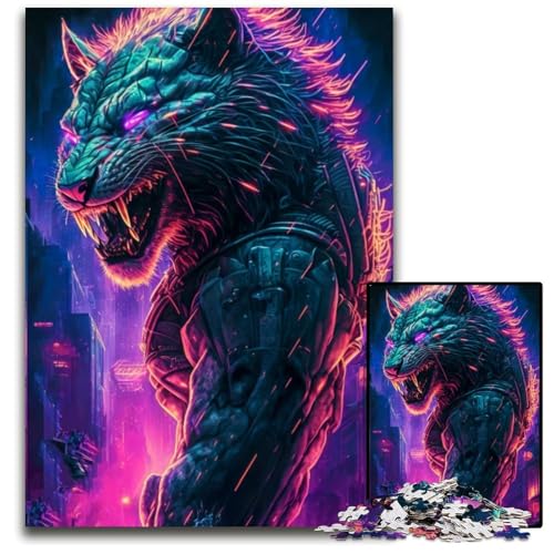 Puzzle 1000 Teile für Erwachsene, Löwe, Mensch, Holzpuzzle, interaktives Familienspiel, Bastelgeschenk mit farbenfrohen Kunstwerken, 26x38cm Puzzle 1000 Teile für Erwachsene, Löwe, Mensch, Holzpuzzle, interaktives Familienspiel, Bastelgeschenk mit farbenfrohen Kunstwerken, 26x38cm von LGSHENG