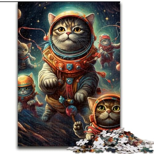 Puzzle 1000 Teile für Erwachsene, Magic Art Cat Puzzle, Familie und Freunde, geeignet für Kinder ab 14 Jahren (Größe: 26x38cm) von LGSHENG