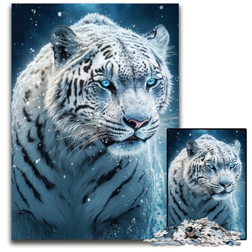 Puzzle 1000 Teile für Erwachsene, Majestätischer weißer Tiger, Holzpuzzle, ideal für Verliebte, perfektes Weihnachts-, Neujahrs- oder Valentinstagsgeschenk, 50x75cm Puzzle 1000 Teile für Erwachsene, Majestätischer weißer Tiger, Holzpuzzle, ideal für Verliebte, perfektes Weihnachts-, Neujahrs- oder Valentinstagsgeschenk, 50x75cm von LGSHENG