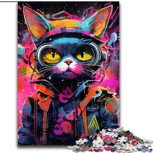 Puzzle 1000 Teile für Erwachsene, Mechanisches Katzenpuzzle, pädagogisches Denkspiel, künstlerische Heim- und Bürodekoration, ab 14 Jahren (Größe: 26x38cm) von LGSHENG