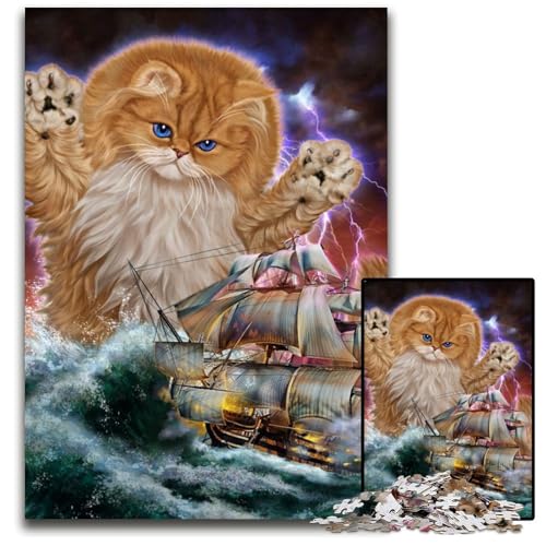 Puzzle 1000 Teile für Erwachsene, Monster Titan Cat Kraken, Holzpuzzle, Denkspiel, interaktives Familienspiel, geeignet für Kinder ab 14 Jahren, 50x75cm Puzzle 1000 Teile für Erwachsene, Monster Titan Cat Kraken, Holzpuzzle, Denkspiel, interaktives Familienspiel, geeignet für Kinder ab 14 Jahren, 50x75cm von LGSHENG