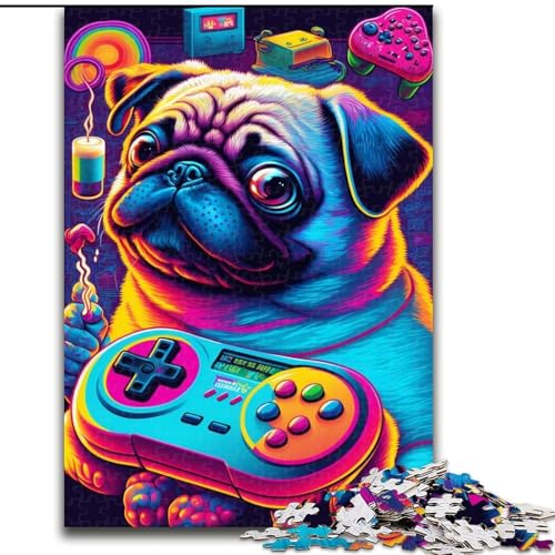 Puzzle 1000 Teile für Erwachsene, Mops-Puzzle, anspruchsvolles Denkspiel, Familienaktivität, Heimdekoration, (Größe: 26x38cm) von LGSHENG