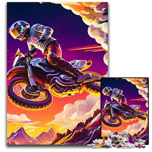 Puzzle 1000 Teile für Erwachsene, Motorcross Freestyle, Unmögliches Puzzle für Erwachsene, DIY-Geschenk zur Heimdekoration, Denkspiel, 50x75cm von LGSHENG