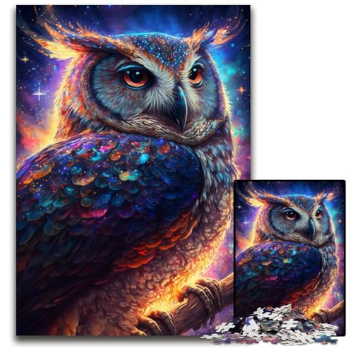 Puzzle 1000 Teile für Erwachsene, Nebel-Eule, Holzpuzzle, ideales DIY-Dekor und Denksportgeschenk, 26x38cm Puzzle 1000 Teile für Erwachsene, Nebel-Eule, Holzpuzzle, ideales DIY-Dekor und Denksportgeschenk, 26x38cm von LGSHENG