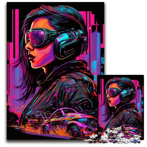 Puzzle 1000 Teile für Erwachsene, Neon-Mädchen, Holzpuzzle, Denkspiel für Teenager und Familieninteraktion, 26x38cm Puzzle 1000 Teile für Erwachsene, Neon-Mädchen, Holzpuzzle, Denkspiel für Teenager und Familieninteraktion, 26x38cm von LGSHENG