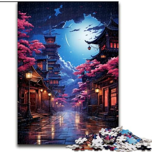 Puzzle 1000 Teile für Erwachsene, Neon-Nachtlandschaft, ideal für Teenager und Sammler, Reisegeschenk, Familienaktivität (Größe: 50x75cm) von LGSHENG