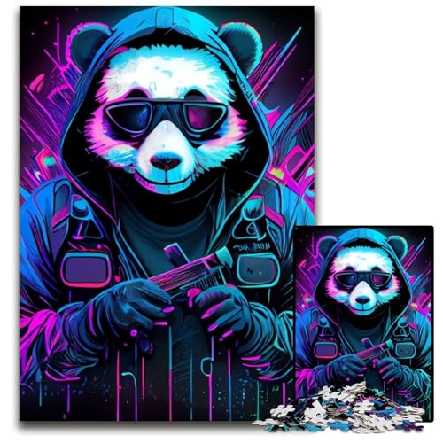 Puzzle 1000 Teile für Erwachsene, Neon-Panda, unmögliches Puzzle für Erwachsene, DIY-Geschenk zur Heimdekoration, Denksportspiel, 26x38cm Puzzle 1000 Teile für Erwachsene, Neon-Panda, unmögliches Puzzle für Erwachsene, DIY-Geschenk zur Heimdekoration, Denksportspiel, 26x38cm von LGSHENG