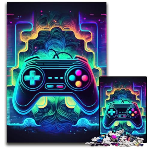 Puzzle 1000 Teile für Erwachsene, Neon-Spiel, Holzpuzzle, Denksportaufgabe für Teenager und Familieninteraktion, 50x75cm von LGSHENG