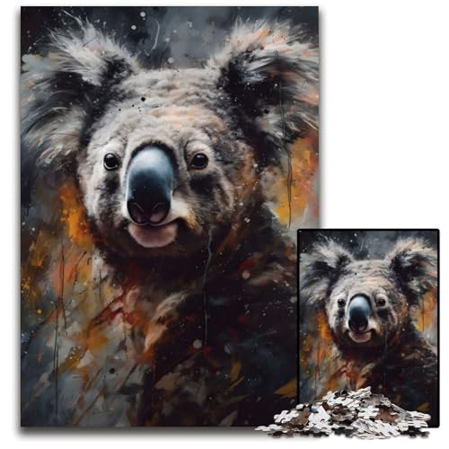 Puzzle 1000 Teile für Erwachsene, Öl-Koala-Porträt, Holzpuzzle, ideal für Liebhaber, perfektes Weihnachts-, Neujahrs-, Valentinstagsgeschenk, 50x75cm Puzzle 1000 Teile für Erwachsene, Öl-Koala-Porträt, Holzpuzzle, ideal für Liebhaber, perfektes Weihnachts-, Neujahrs-, Valentinstagsgeschenk, 50x75cm von LGSHENG
