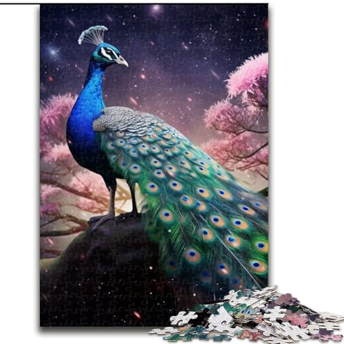 Puzzle 1000 Teile für Erwachsene, Pfauenblumen-Puzzle für Teenager, Familienspieleabend, hirnfordernde Geschenkidee (Größe: 50x75cm) von LGSHENG