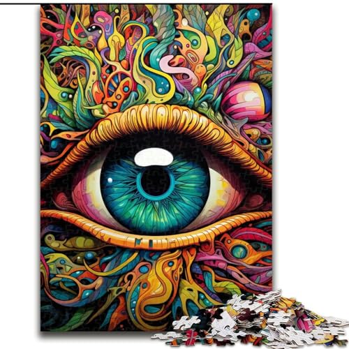 Puzzle 1000 Teile für Erwachsene, Psychedelic Eyes, Puzzle für Jugendliche, Familien-Lernspiele, Heimdekoration, Geschenk (Größe: 26x38cm) von LGSHENG