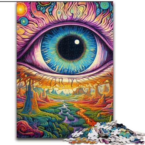 Puzzle 1000 Teile für Erwachsene, Psychedelic Eyes Jigsaw, anspruchsvolles Denkspiel für Teenager, Spaß für den Familienspieleabend (Größe: 50x75cm) von LGSHENG