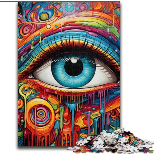 Puzzle 1000 Teile für Erwachsene, Psychedelic Eyes Jigsaw, anspruchsvolles Denkspiel für Teenager, Spaß für den Spieleabend mit der Familie (Größe: 26x38cm) von LGSHENG