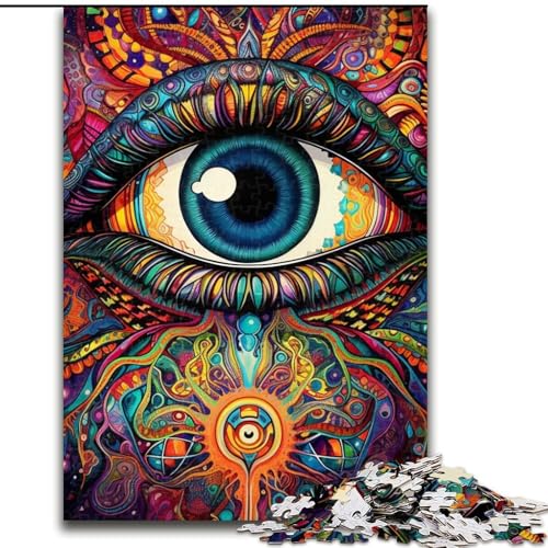 Puzzle 1000 Teile für Erwachsene, Psychedelic Eyes Jigsaw, anspruchsvolles Denkspiel für Teenager, Spaß für den Spieleabend mit der Familie (Größe: 26x38cm) von LGSHENG