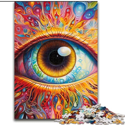 Puzzle 1000 Teile für Erwachsene, Psychedelic Eyes Puzzle, Familie und Freunde, geeignet für Kinder ab 14 Jahren (Größe: 26x38cm) von LGSHENG