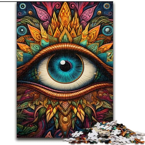 Puzzle 1000 Teile für Erwachsene, Psychedelic Eyes Puzzle, Familie und Freunde, geeignet für Kinder ab 14 Jahren (Größe: 50x75cm) von LGSHENG