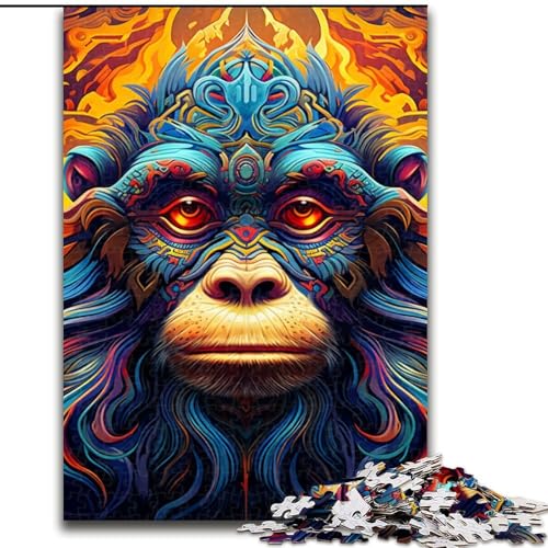 Puzzle 1000 Teile für Erwachsene, Psychedelic Monkey Puzzle, Familie und Freunde, geeignet für Kinder ab 14 Jahren (Größe: 50x75cm) von LGSHENG